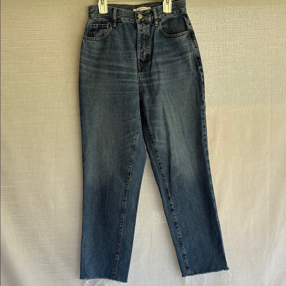 PacSun Womens Juniors High Rise Straight Blue Denim Jeans Size 01/25